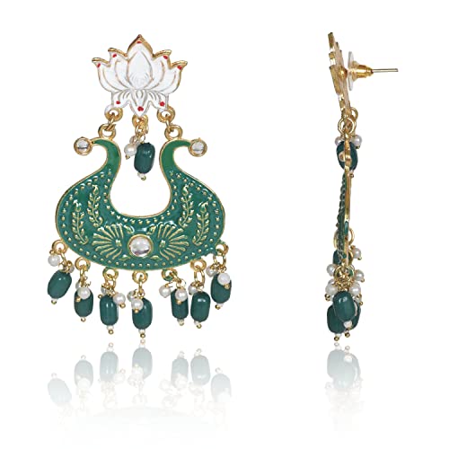 Image of Nilu's Collection Handmade Antique Designer Floral Jhumka for Women & Girls | Made of Brass | Any occasion, festival, function