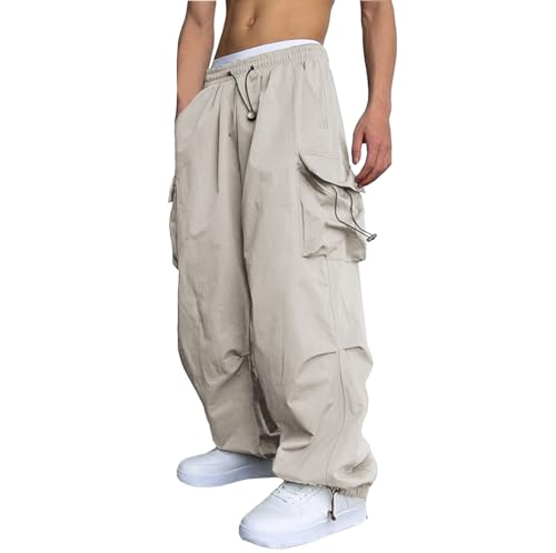 WZIKAI Men's Baggy Cargo Pants Casual Parachute Cargo Pants