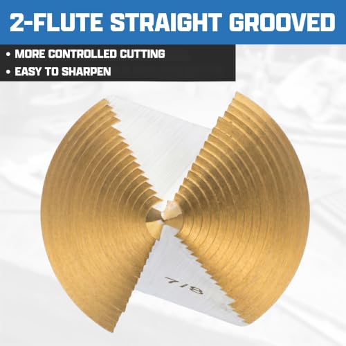 Image of NEIKO 10628A Step Drill Bit, 2 Steps 7 /8 inch to 1-1 /8 inch Straight High Speed Steel, Titanium Nitride Coated, 1 /4 inch Quick Change Step Bits for Steel, Metal, Wood, Plastic, Unibit Cone Drill Bits, Two Flute