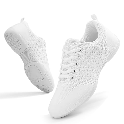 Girls Black Cheer Shoes White Cheerleading Shoes for Girls Breathable Youth Cheeerleading Dancing Shoes Competition Training Sneakers