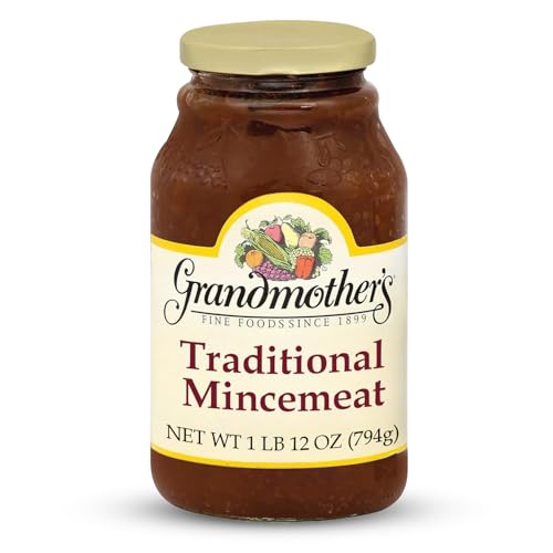 Grandmother's Traditional Mincemeat 12 Oz Jar – Rich Fruit & Spice Pie Filling, Ready To Use For Pies, Pastries & Holiday Desserts; Classic Festive Flavor For Timeless Treats.