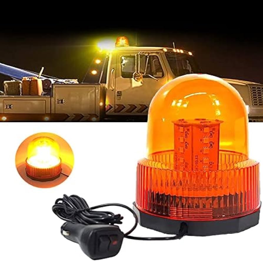 Amazon.co.jp: 回転灯 黄色 12V/24V兼用 回転・点滅 ledストロボライト