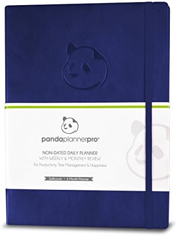 Panda Planner Pro - Best Daily Planner for Happiness & Productivity - 8.5 x 11" Softcover - Undated 6 Month Day - Guaranteed to Get You Organized - Gratitude & Goals Journal (Purple)