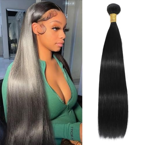 MIRONICA Straight Human Hair One Bundles 30 Inch 12A Brazilian 1 Bundles Human Hair 100% Unprocessed Virgin Hair Double Machin Weft