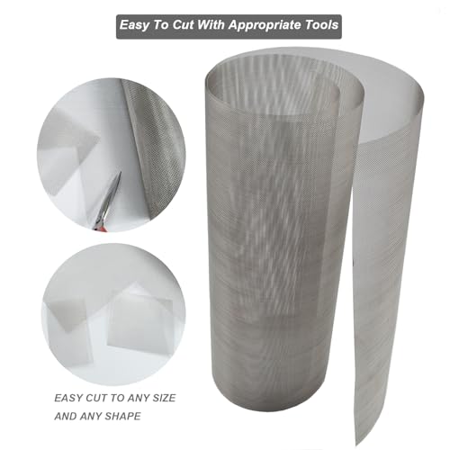 stainless steel mesh screen 20mesh 15734x47234 40x120cm woven fine wire mesh easy to cut for air vent cage garden window screen and diy projects