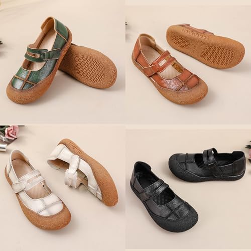 Women's Arch Support Mary Jane Flats,Comfort Vintage Leather Round Toe Non-Slip Soft Sole Orthopedic Casual Dress Shoes3