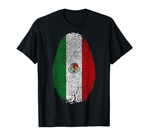 Mexico Flag Fingerprint Mexican Gift for Mexicans T-Shirt