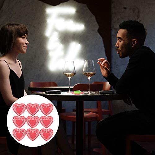 Cabilock 100 Folhas Doilies Coração Dos Namorados Mini Pequenos Recortes de Papel da Forma Do Coraçã