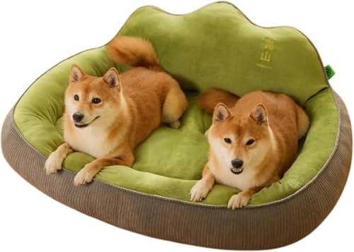 DancJulie 犬 ベッド 冬 暖かい 噛み耐性 枕付き クッション性が 高反発 ふわふわ暖か 犬ベット 四季 エアコン部屋用 多頭飼い ペット ベッド 寒さ対策 高齢犬 子犬 猫 滑り止め 丈夫 おもしろ ペット用ベッド (C,L;60×45×28c