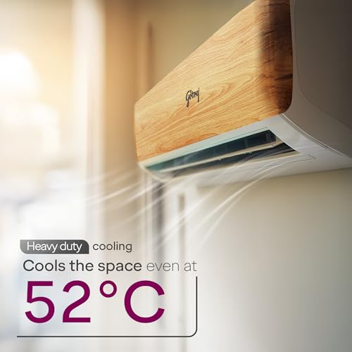 Image of Godrej 1.5 Ton 3 Star, 5 Years Comprehensive Warranty, AI Powered, 5-In-1 Convertible Cooling, 4 Way Air Swing, Wood Finish, Inverter Split AC (Copper, AC 1.5T SIC 18VTC3 WYB CYP, Cypress Wood)