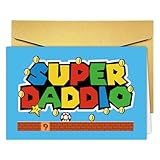 RUALOVE Funny Super Daddio Birthday Card For Dad Daddy Father Stepdad, Cute Fathers Day Card from...