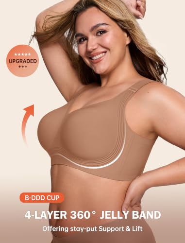 Image of LetsJoli Bras for Women Supportive Wireless Push Up Bra Full Coverage No Underwire Seamless Plus Size for Older Women