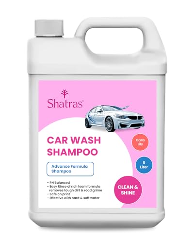 Shatras 5 Ltr foam Car Wash Shampoo Concentrate - pH Neutral, Thick Suds With Shine Enhancing Formula - Bubblewash Snow Car Foam Shampoo That Works With Both Bucket Wash And Foam Cannon