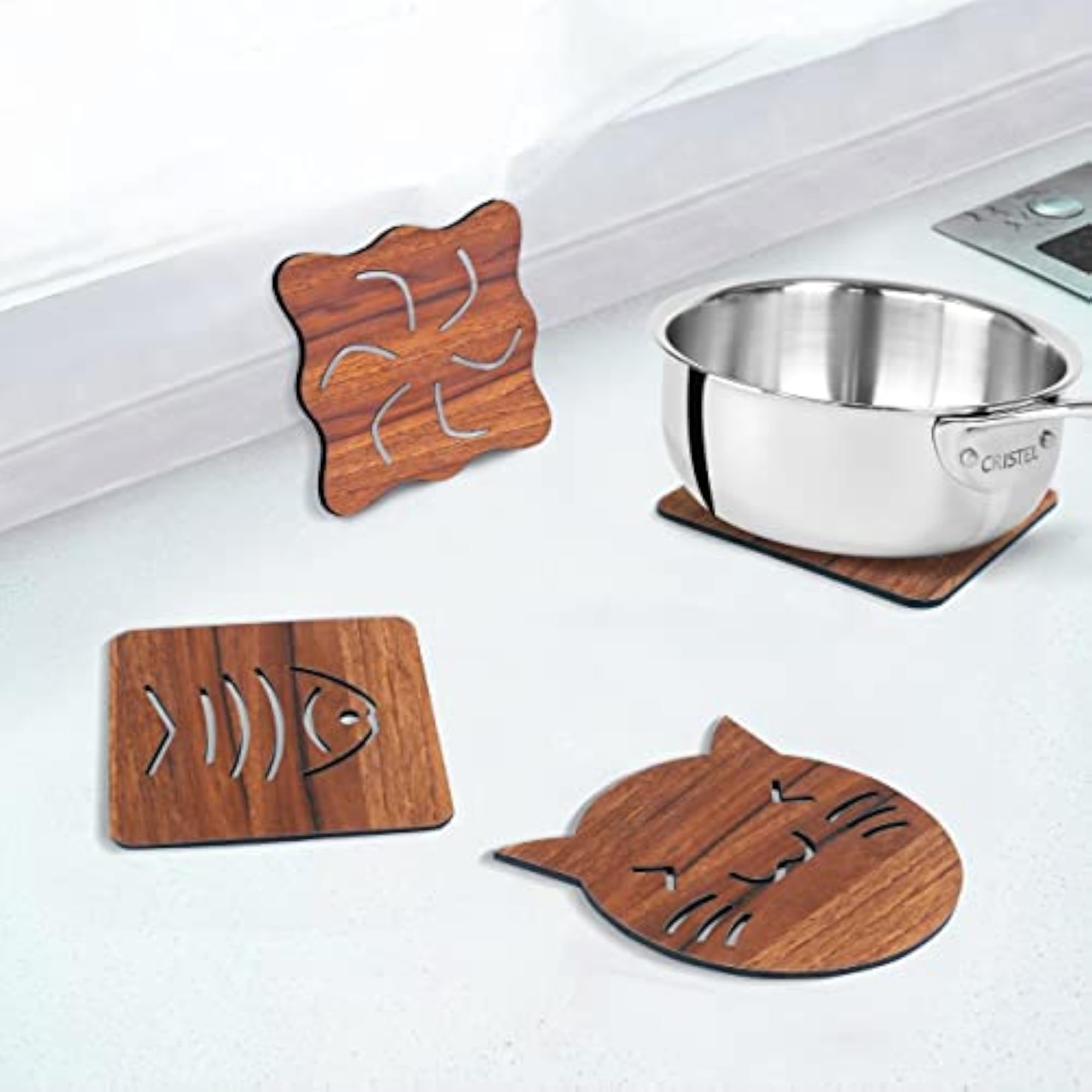 6 Pcs Eco-Friendly Wooden Table Placemat Set