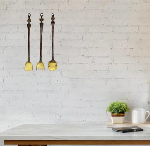 Purpledip - Set di posate da appendere in ottone antico, 10000