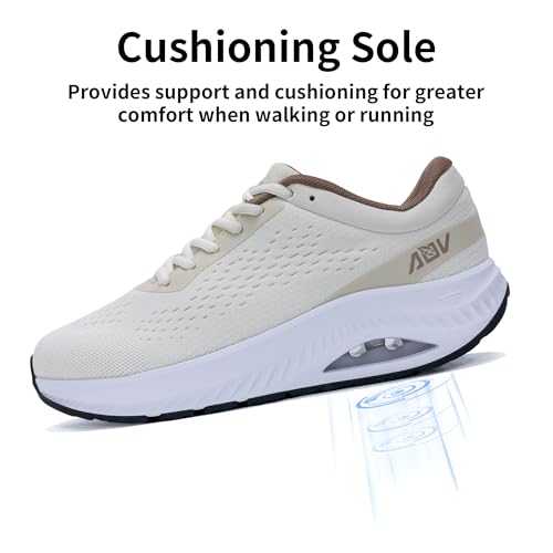 Image of AOV Wide Toe Box Shoes Women Arch Support Walking Shoes Plantar Fasciitis Orthotic Tennis Sneakers