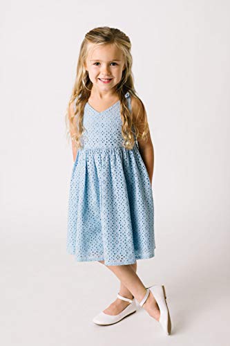 Hope & Henry Girls' Sleeveless Bow Shoulder Swing Dress #TOP2