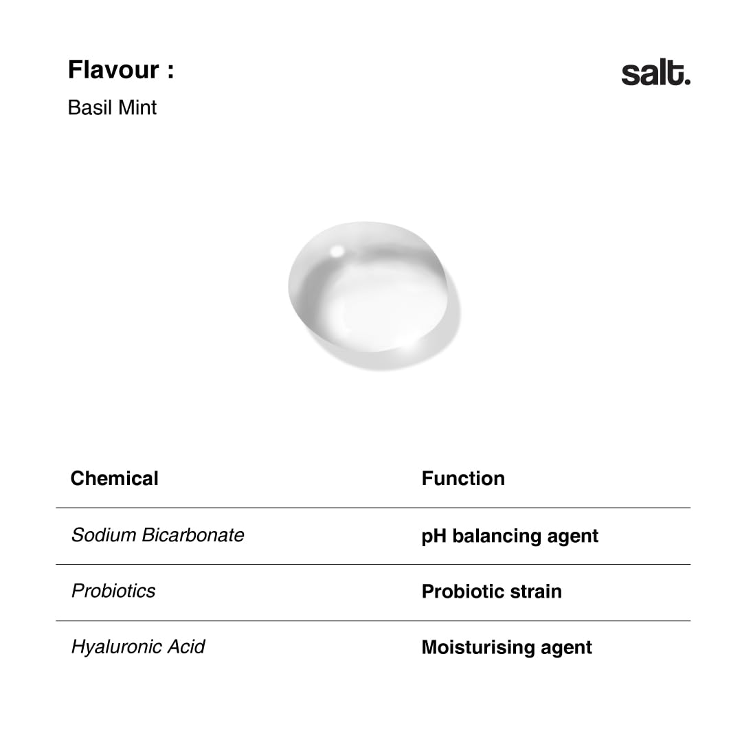 Salt. Oral Care Balance Mouthwash – 330ml | Natural Alkaline Probiotic Mouthwash with Basil Mint | pH-Balancing, Plaque-Targeting, Alcohol-Free Oral Care