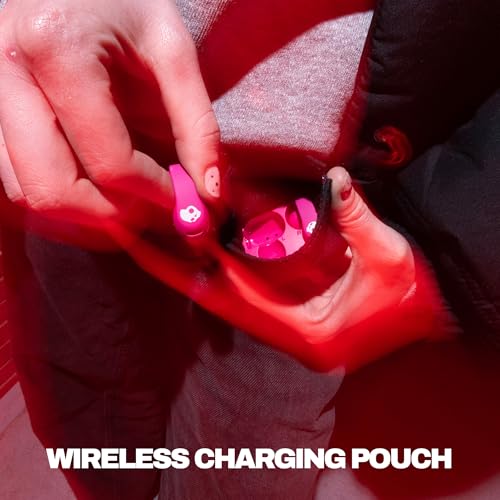 Image of Skullcandy Push 720 Open Wireless Open-Ear Bluetooth Earbuds, Headphones, Waterproof, Clip-On Lightweight Design, 30 Hours Battery, Wireless Charging Pouch, Microphone for iPhone Android - Crazy Pink