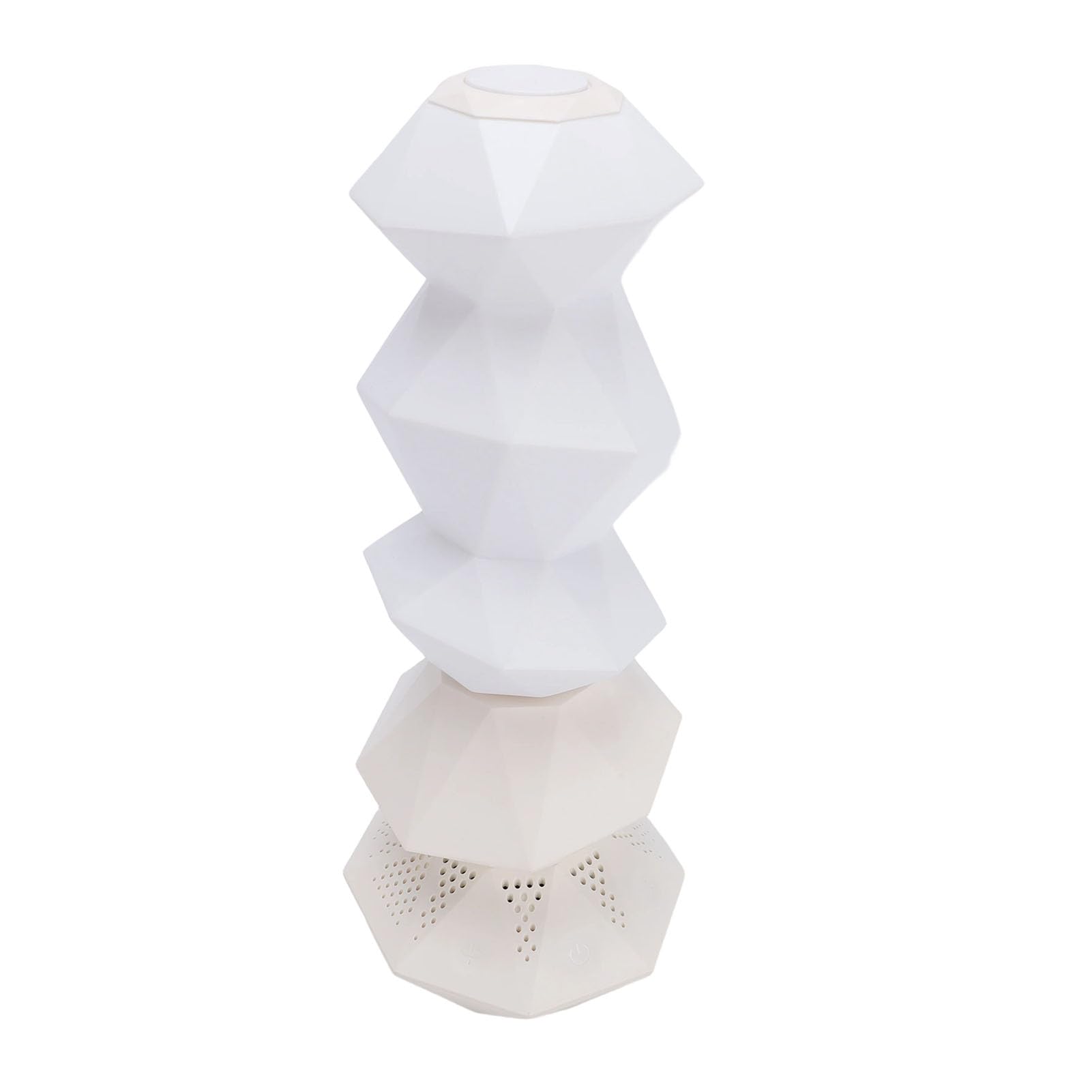 PUSOKEI Lampada Notturna Musicale a Forma di Cristallo con modalità di Rotazione e Sincronizzazione Musicale per L'atmosfera della Sala Giochi (WHITE)