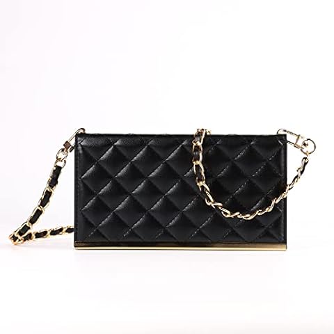 Zouzt Vogue Crossbody Case Compatible with iPhone 13 Pro Max Case Wallet Zipper Leather Case with Mirror Card Slot Cover Holder Wrist Strap Lanyard Purse Case For iPhone 13 Pro Max 5G 6.7 inch Black Cover