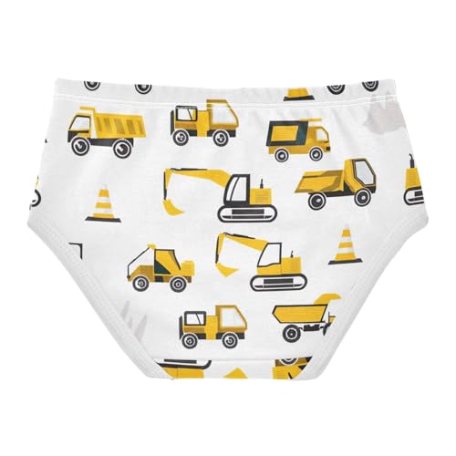 Artistic Girls Underwear Toddler 2t Cotton Panties for Girl Cartoon Construction Vehicles White Briefs Girls Undies2