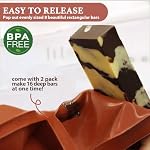 HKNMTT Rectangle Bar Molds 0.7 Inch Depth 8 Cavities Thick for Homemade Chocolate Granola Protein Energy Bars, Food Grade Oven Safe Easy Release Moulds Tray