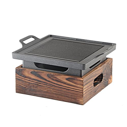 KELUNIS Portable BBQ Grill Japanese Barbecue Grill Tabletop Smoker Grill BBQ Plate for Indoor Dining Table Camping BBQ,18 * 18cm