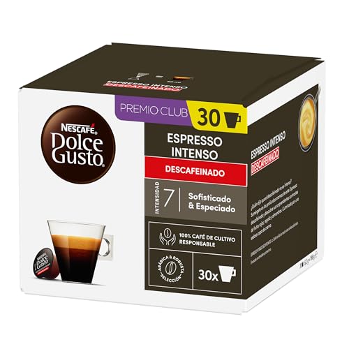 NESCAFÉ Dolce Gusto Espresso Intenso Descafeinado, 30 cápsulas, (1 pack x 30)