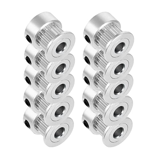 ERINGOGO 10 Pcs Aluminum Synchronous Belt Pulleys for Machinery Transmission with Low Noise and Effect, Constant Gear Ra