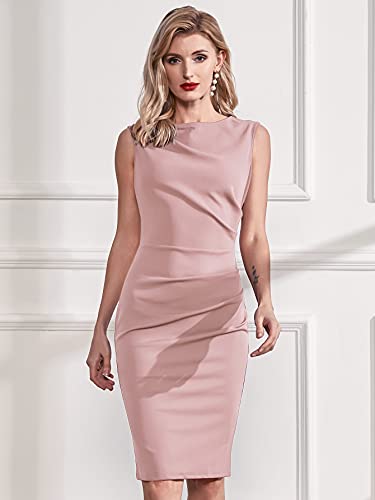 Image of Miusol Women's Retro Ruffle Style Slim Work Pencil Dress