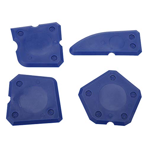 Raclette à Verre, Pelle à Colle, Grattoir à Colle, Outil de Calfeutrage Réutilisable pour les Mastics Ménagers, les Remplissages et le Coulis, 4 Pièces (BLUE)