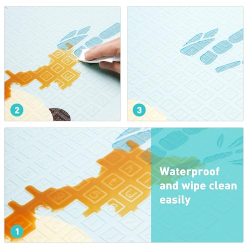 Image of Dixz Reversible Baby Play Mat - Extra Large Foldable Foam Crawling & Learning Mat for Babies & Toddlers, Waterproof & BPA-Free Floor Play Gym, Soft Cushioned Surface for Tummy Time & Early Development (6.5x5 ft, 0.6cm Thickness)