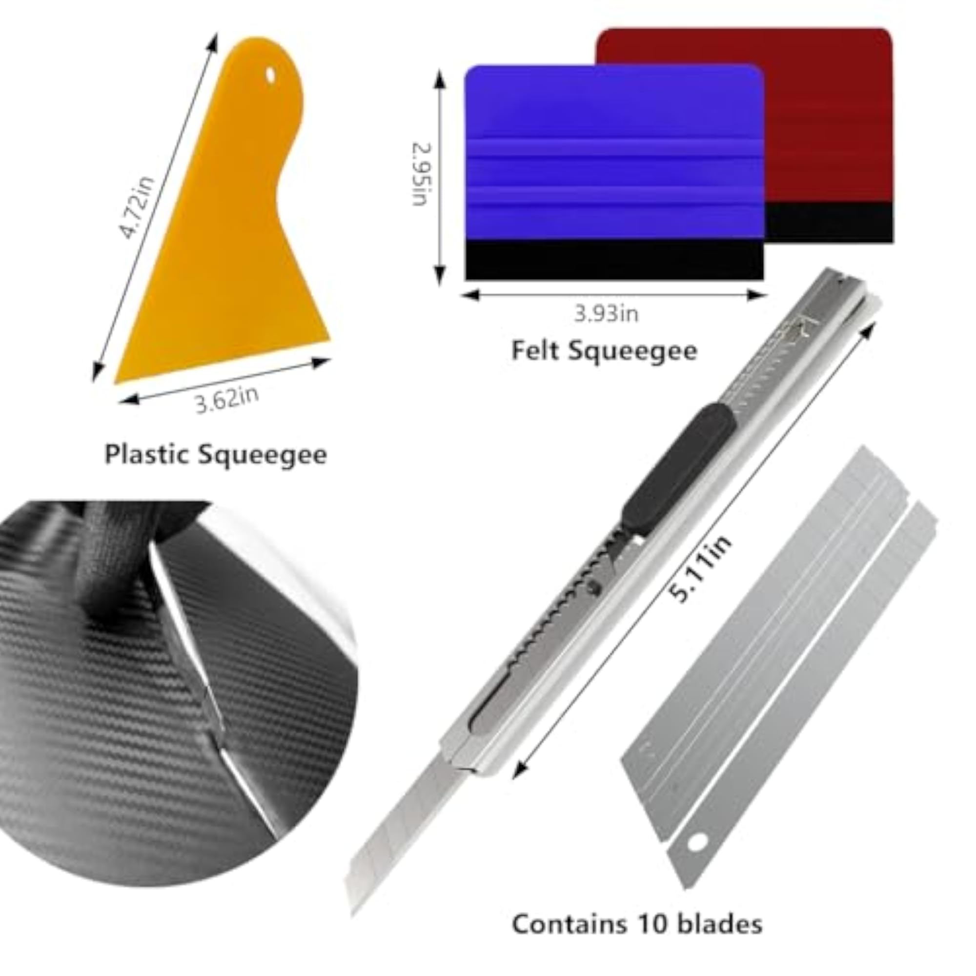 Car Vinyl Wrap Tool Kit with Gloves and Squeegee