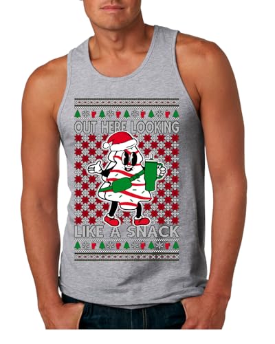 Out Here Looking Like a Snack Funny Cute White Chocolate Sprinkles Holiday Ugly Christmas Mens Tank Top