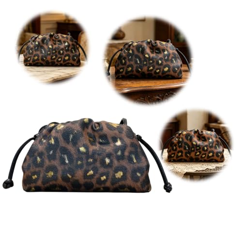Pochette léopard haut de gamme et trousse de beauté chic plissée