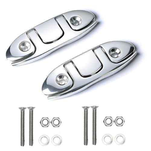 MX Boat Folding Cleats 4-1/2 inch Marine Fold Dock Cleat Flip Up 316 Stainless Steel,with...