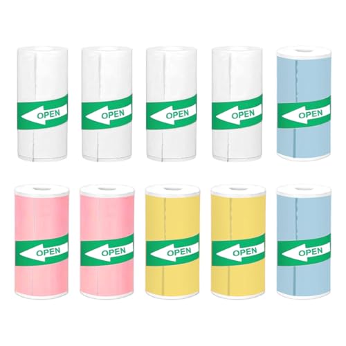 10 Rollos Mini Pegatina Imprimible Autoadhesiva, Papel Térmico Autoadhesivo, 57 x 25 mm, Pegatinas Imprimibles en Blanco y Color, para Cámara Infantil Instantánea, Mini Impresora