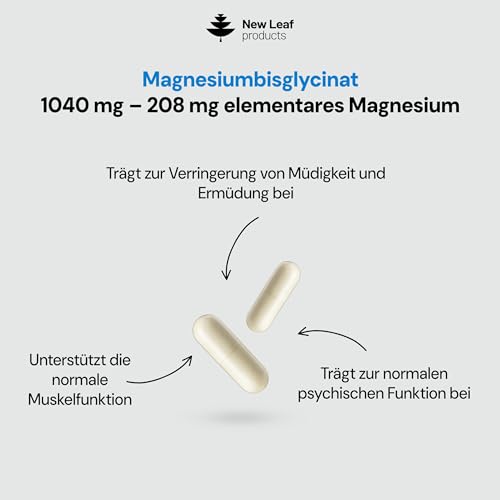 Magnesium Bisglycinat 1040mg - 360 Kapseln (6 Monatsvorrat) - Hochdosiert Magnesium Glycinat Vegan Kapseln - Hergestellt in Großbritannien… – Ansicht 2