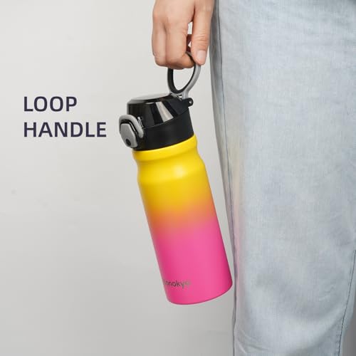 Image of Konokyo 18 oz Insulated Stainless Steel Sports Water Bottle with Straw Lid