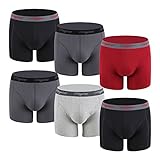 KAYIZU Men's Underwear 6-Pack Comfort Soft Cotton Boxer Briefs Large