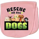 inktastic Rescue All The Dogs Baby Burp Cloth Pink 46903