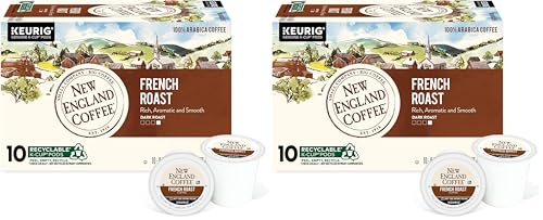 Image of New England Coffee Single Serve Pods, French Roast Dark Roast 10 Count (Pack of 2)
