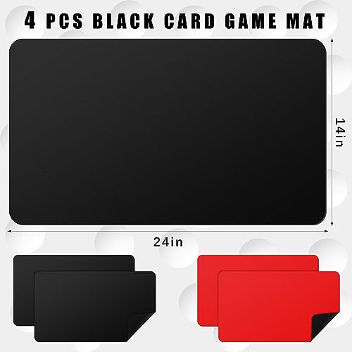 Image of Ecally 4 Pcs Card Game Mats 24 x 14 Inch Playmat Table Smooth Playing Card Mat for TCG, Gameplay (Red,Black)
