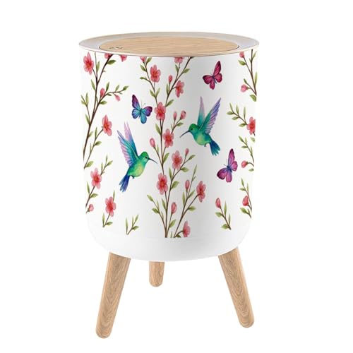 Caneca de basura con tapa y mecanismo presionar 7L