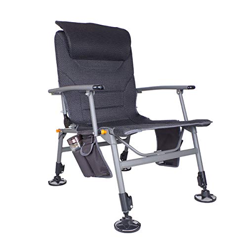 Chaise de pêche Chaise de pêche Confortable Soutien Complet du Dos Fauteuil de pêche réglable Chaise de réalisateur Portable (Couleur : Noir, Taille : Taille Unique) Cover