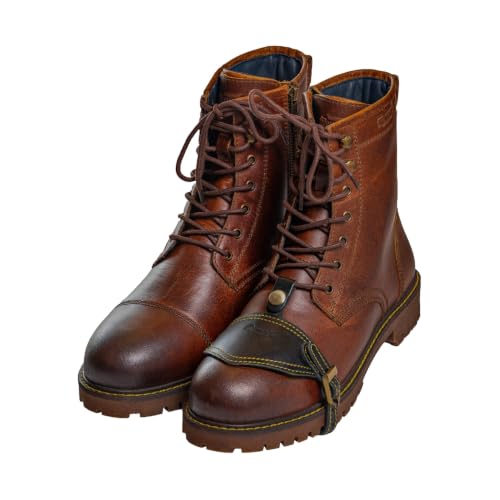 Image of Trip Machine Company Premium Leather Men's Motorcycle Riding Boots - Brute | 3 Point Protection | Ankle, Toe & Heal Protectors | Light Weight | Anti Slip Sole | With Side YKK Zipper | Lifestyle Boots