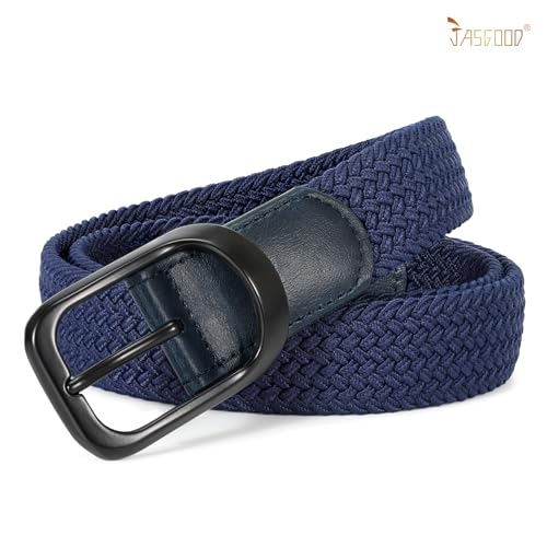 Image of JASGOOD Stretch Belt for Men, Men Women Elastic Woven Braided Belt 1 3 /8 Casual Belt Golf Belt for Jeans Pants