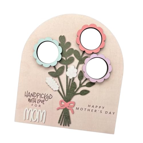 Bouquet de fleurs en bois artisanal CLSDRZC et affichage d'image