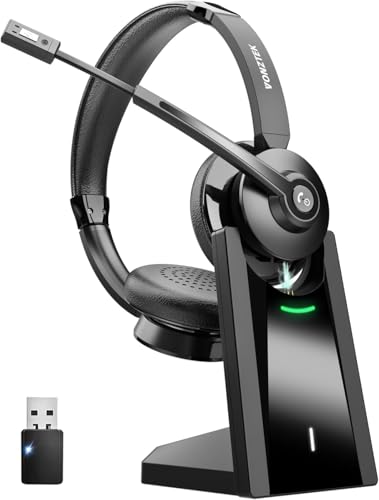 Vonztek Wireless Headset，Bluetooth Headset with Microphone Noise Cancellation Wireless Headphones...